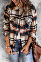 Load image into Gallery viewer, Plaid Button Front Shirt Jacket with Breast Pockets
