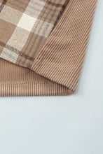 Load image into Gallery viewer, Plaid Corduroy Dropped Shoulder Jacket
