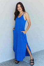 Load image into Gallery viewer, Ninexis Good Energy Full Size Cami Side Slit Maxi Dress in Royal Blue
