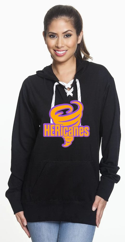 HERicanes lace up hoodie - Lightweight with purple laces